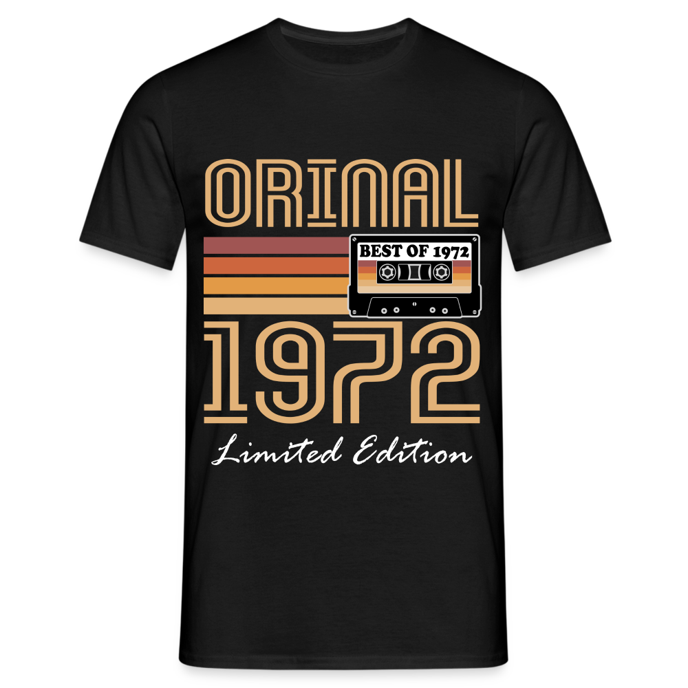 50. Geburtstag Geschenk Shirt Jahrgang 1972 Retro Männer T-Shirt - Schwarz
