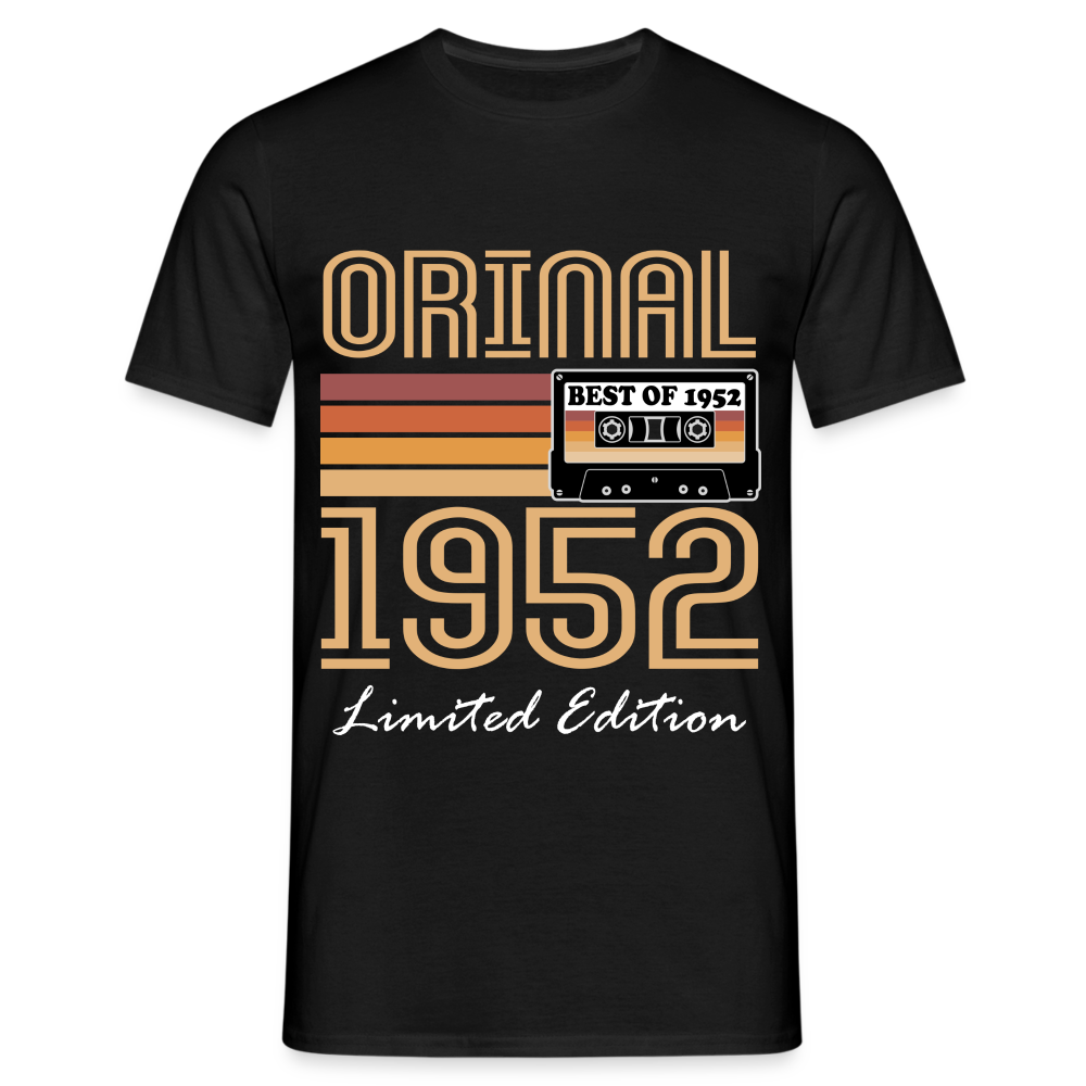 70. Geburtstag Geschenk Shirt Jahrgang 1952 Retro Männer T-Shirt - Schwarz