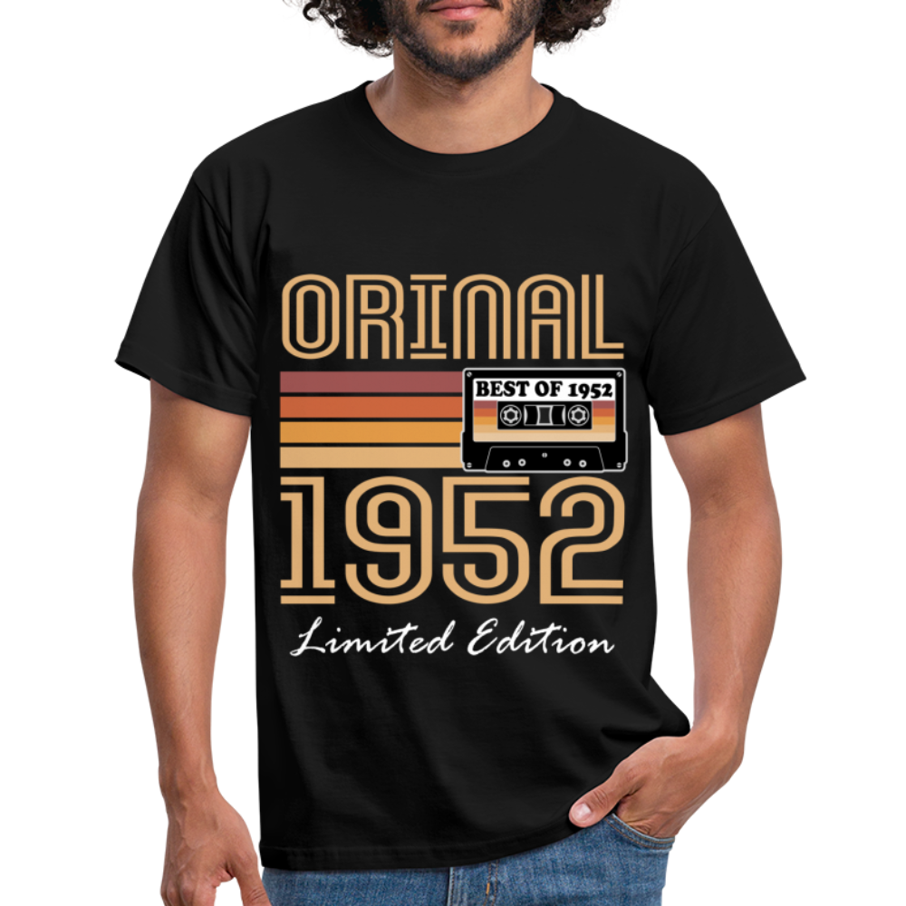 70. Geburtstag Geschenk Shirt Jahrgang 1952 Retro Männer T-Shirt - Schwarz