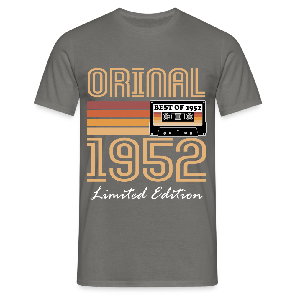 70. Geburtstag Geschenk Shirt Jahrgang 1952 Retro Männer T-Shirt - Graphit