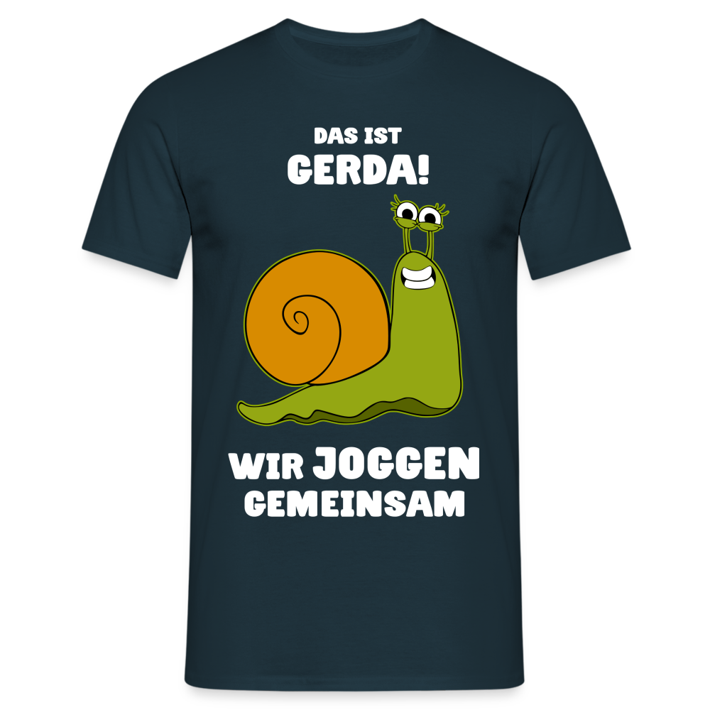 Das Ist Gerda Wir Joggen Gemeinsam Laufen Langsame Schnecke Lustiges T-Shirt - Navy