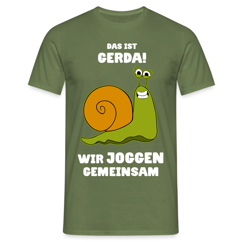 Das Ist Gerda Wir Joggen Gemeinsam Laufen Langsame Schnecke Lustiges T-Shirt - Militärgrün