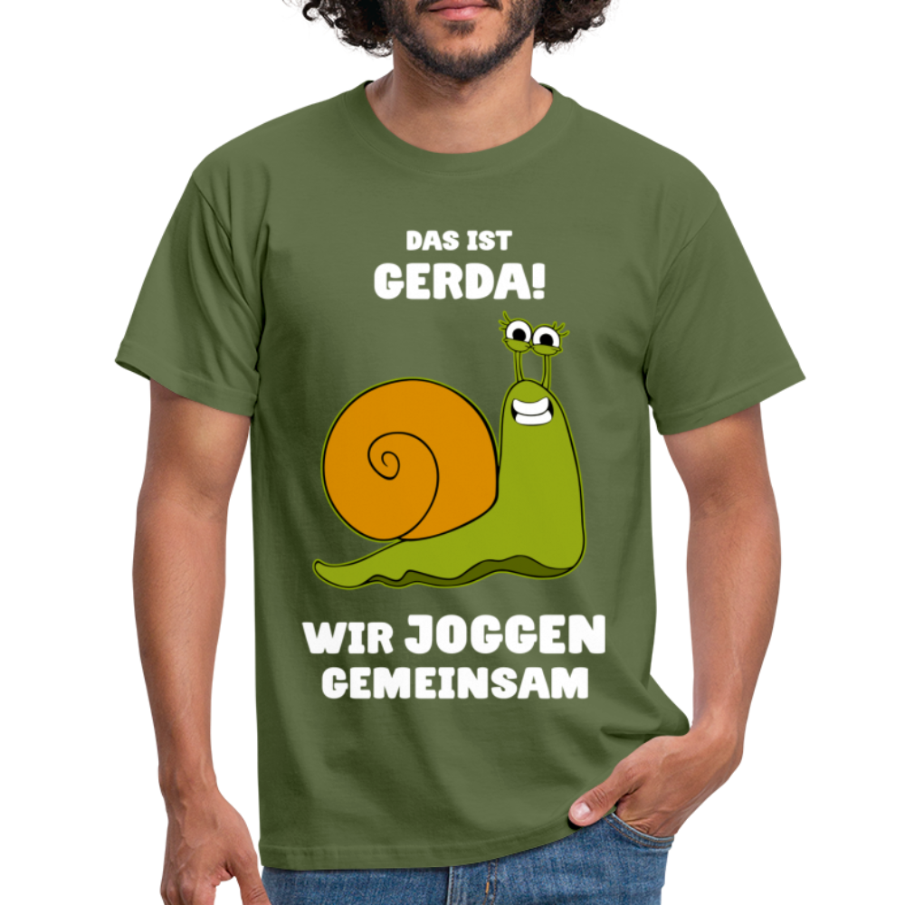 Das Ist Gerda Wir Joggen Gemeinsam Laufen Langsame Schnecke Lustiges T-Shirt - Militärgrün
