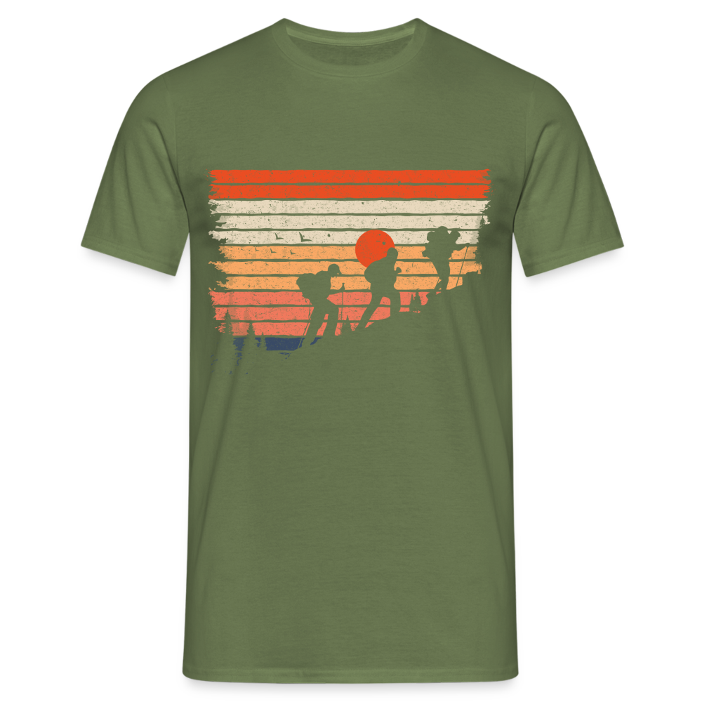 Berge Wandern Wander Shirt Retro Style Geschenk Lustiges T-Shirt - Militärgrün