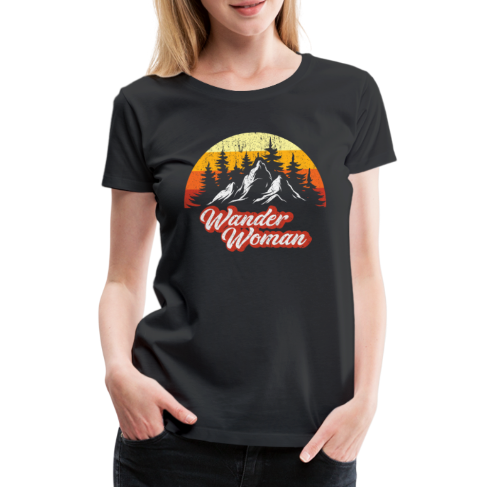 Wandern Berge Shirt Wander Woman Geschenk Lustiges Frauen Premium T-Shirt - Schwarz