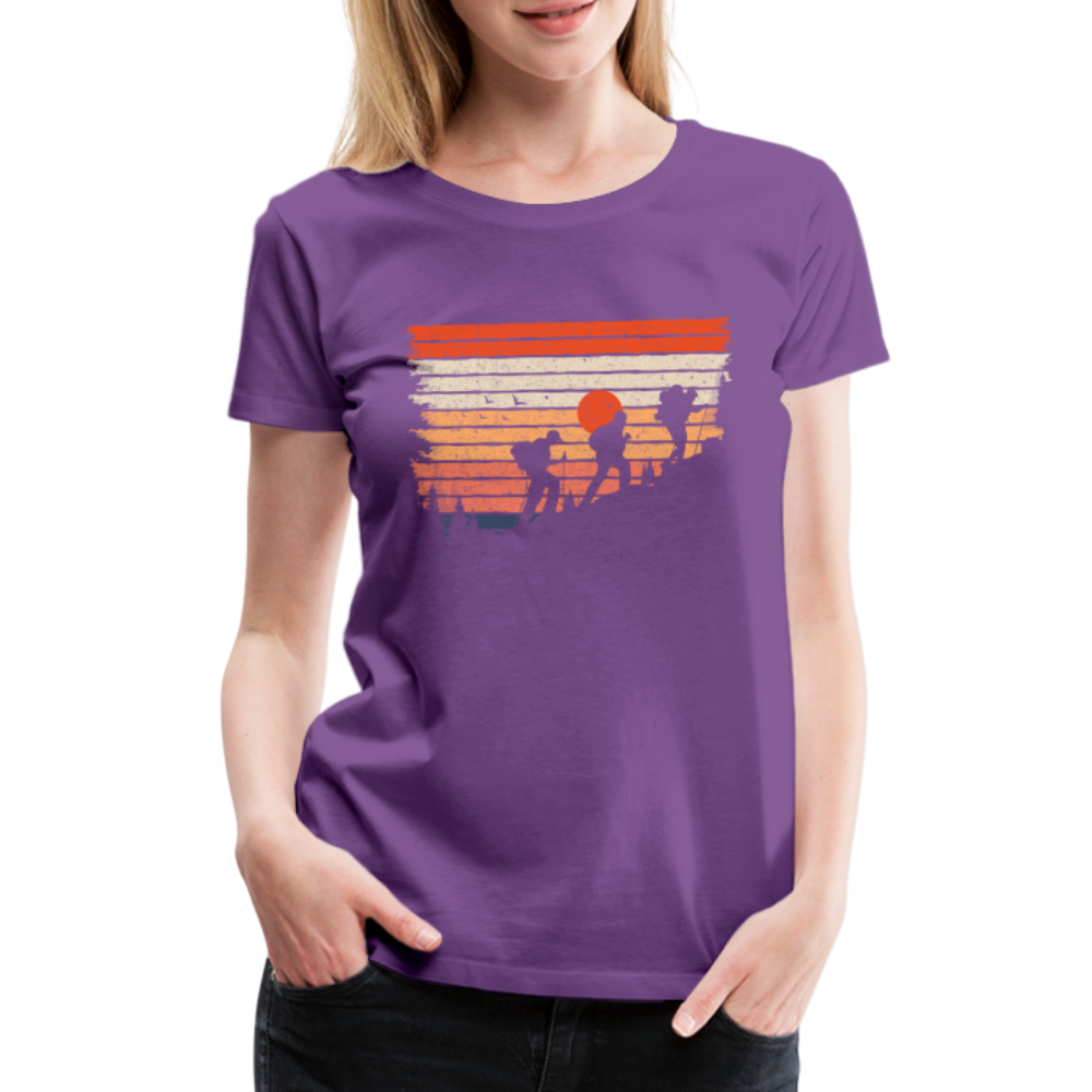 Berge Wandern Wander Shirt Retro Style Geschenk Lustiges Frauen Premium T-Shirt - Lila