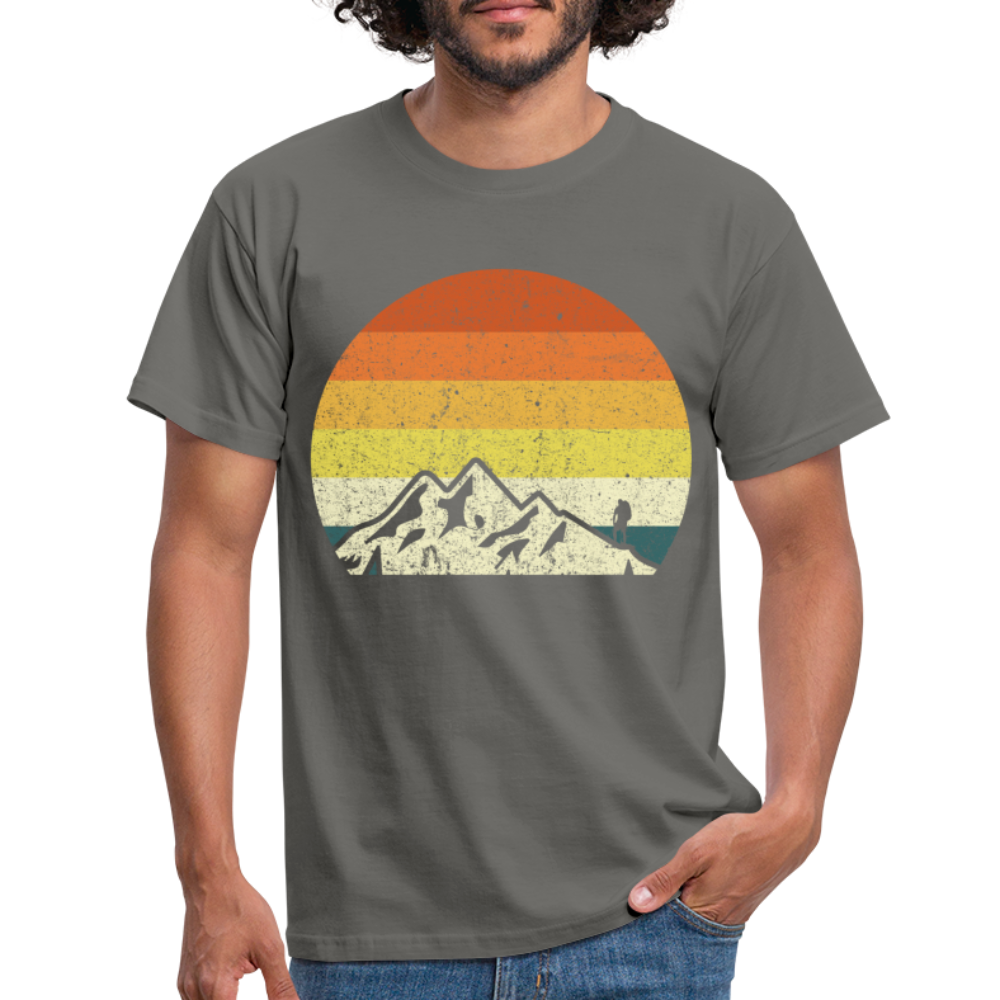 Berge Wandern Shirt Retro Style Lustiges Geschenk T-Shirt - Graphit