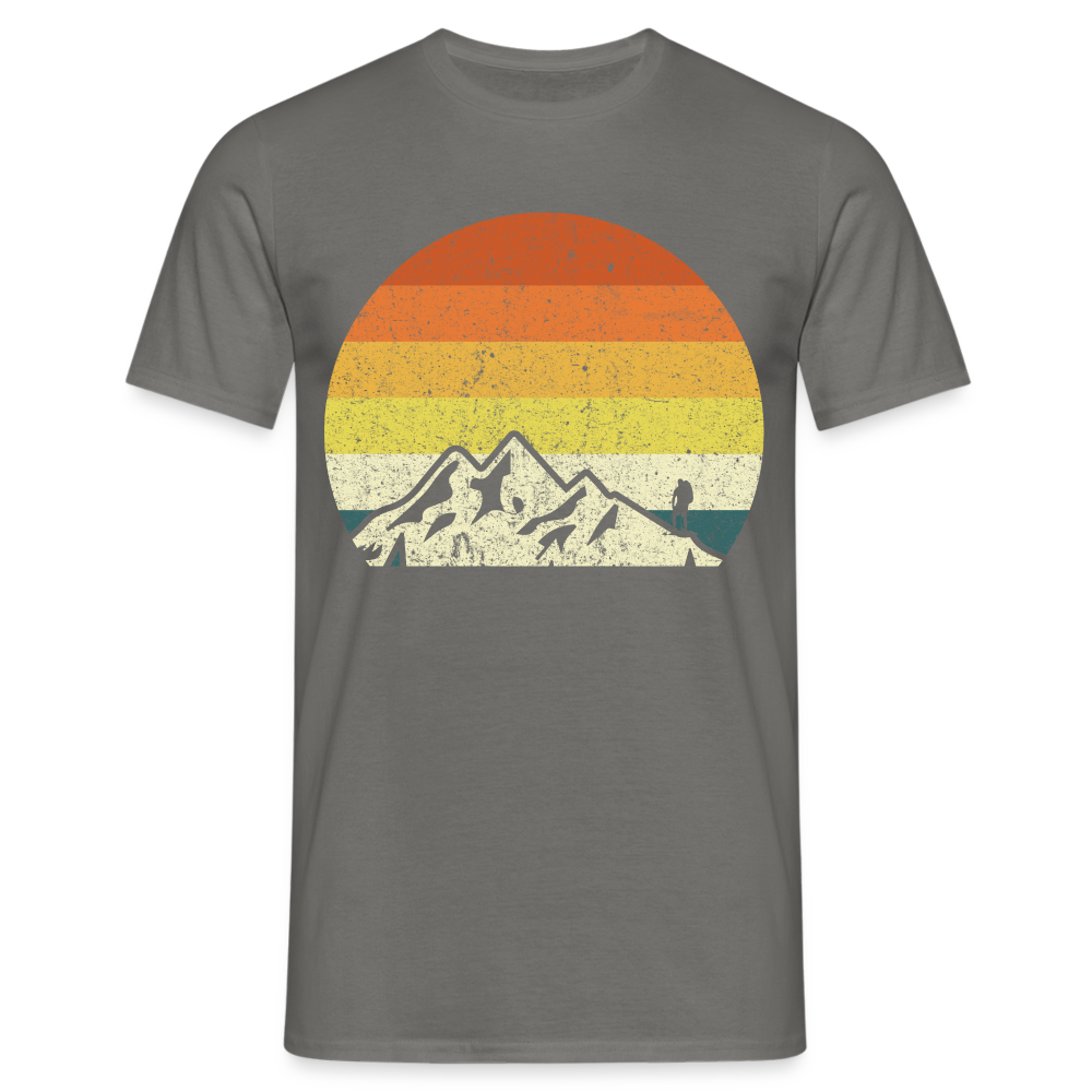 Berge Wandern Shirt Retro Style Lustiges Geschenk T-Shirt - Graphit