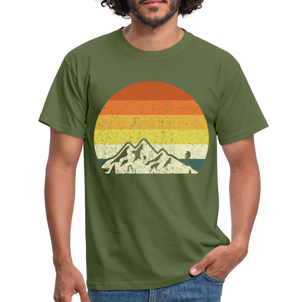 Berge Wandern Shirt Retro Style Lustiges Geschenk T-Shirt - Militärgrün