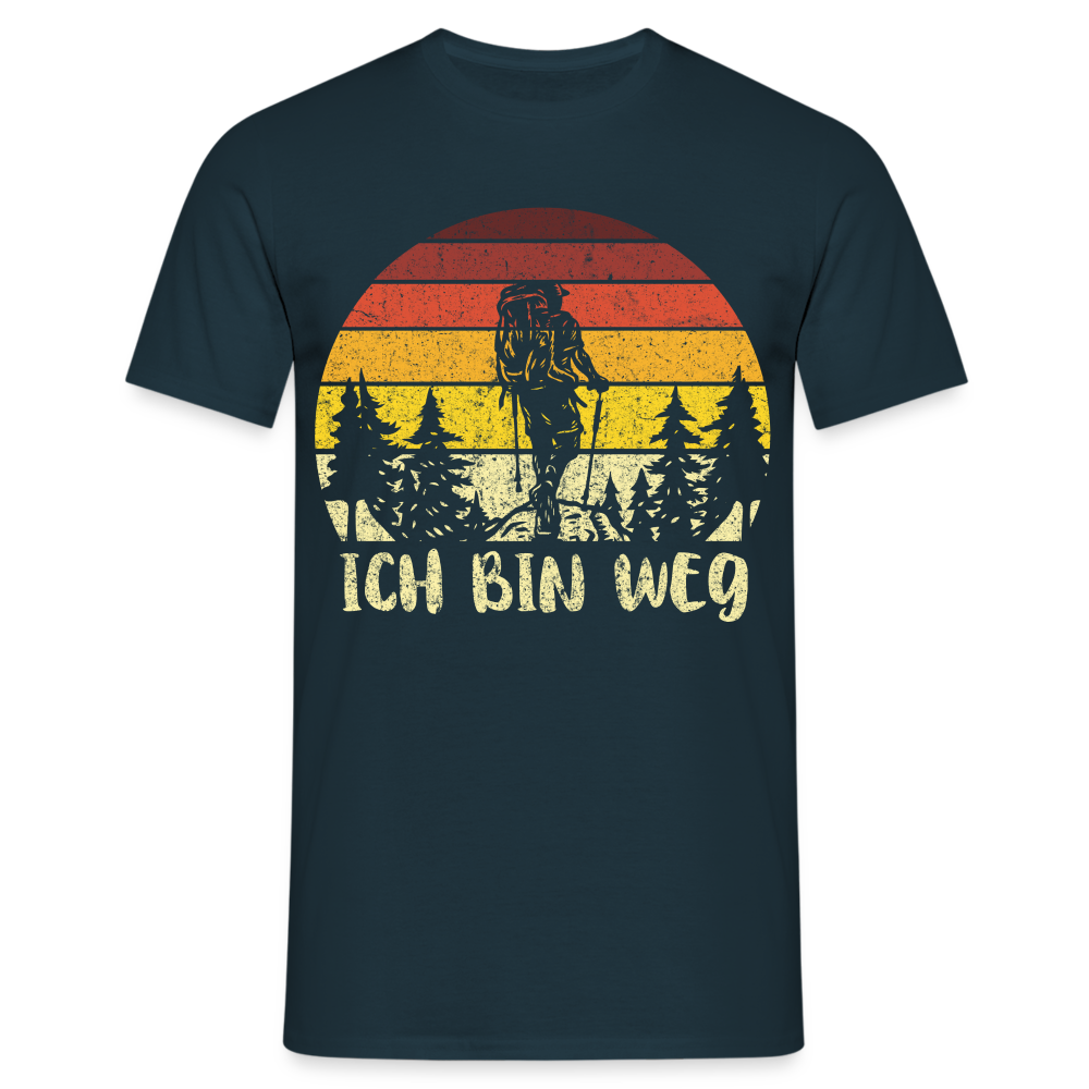 Berge Wandern Shirt Ich Bin Weg Lustiges Geschenk T-Shirt - Navy