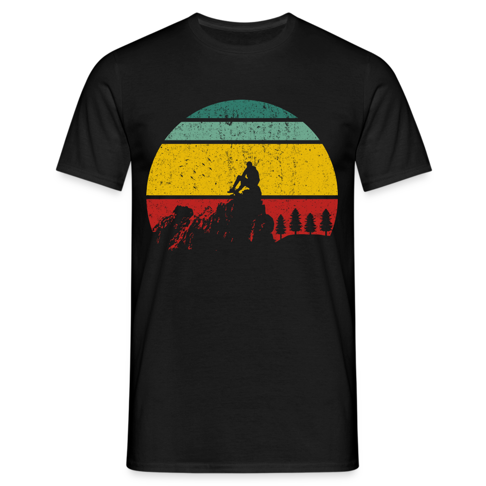 Berge Wandern Shirt Retro Style Lustiges Geschenk T-Shirt - Schwarz