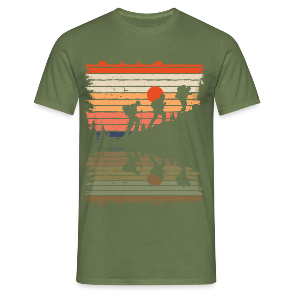 Berge Wandern Wander Shirt Retro Style Geschenk Lustiges T-Shirt - Militärgrün