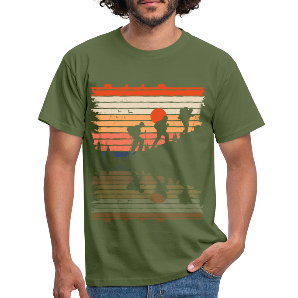 Berge Wandern Wander Shirt Retro Style Geschenk Lustiges T-Shirt - Militärgrün