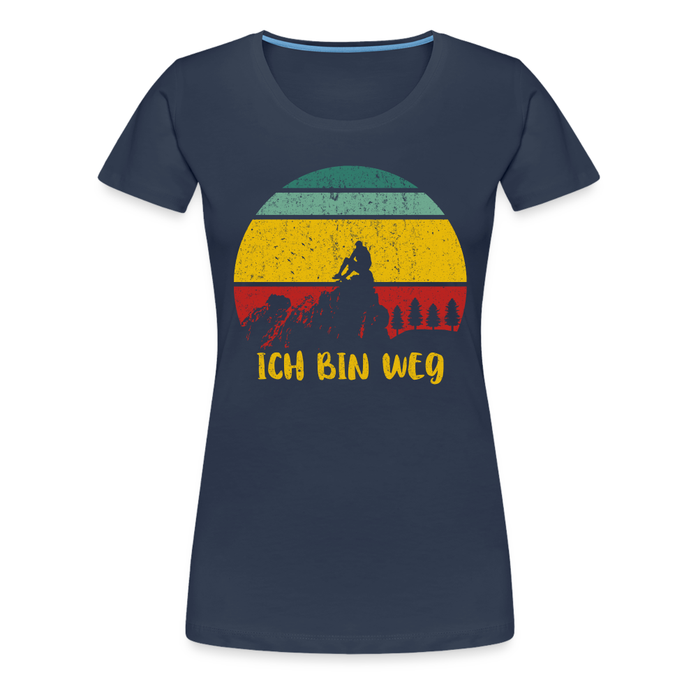 Berge Wandern Shirt Ich Bin Weg Lustiges Geschenk Frauen Premium T-Shirt - Navy