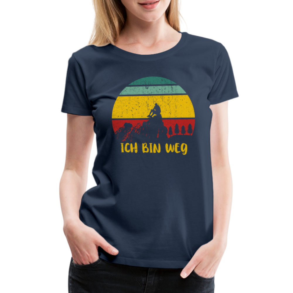 Berge Wandern Shirt Ich Bin Weg Lustiges Geschenk Frauen Premium T-Shirt - Navy