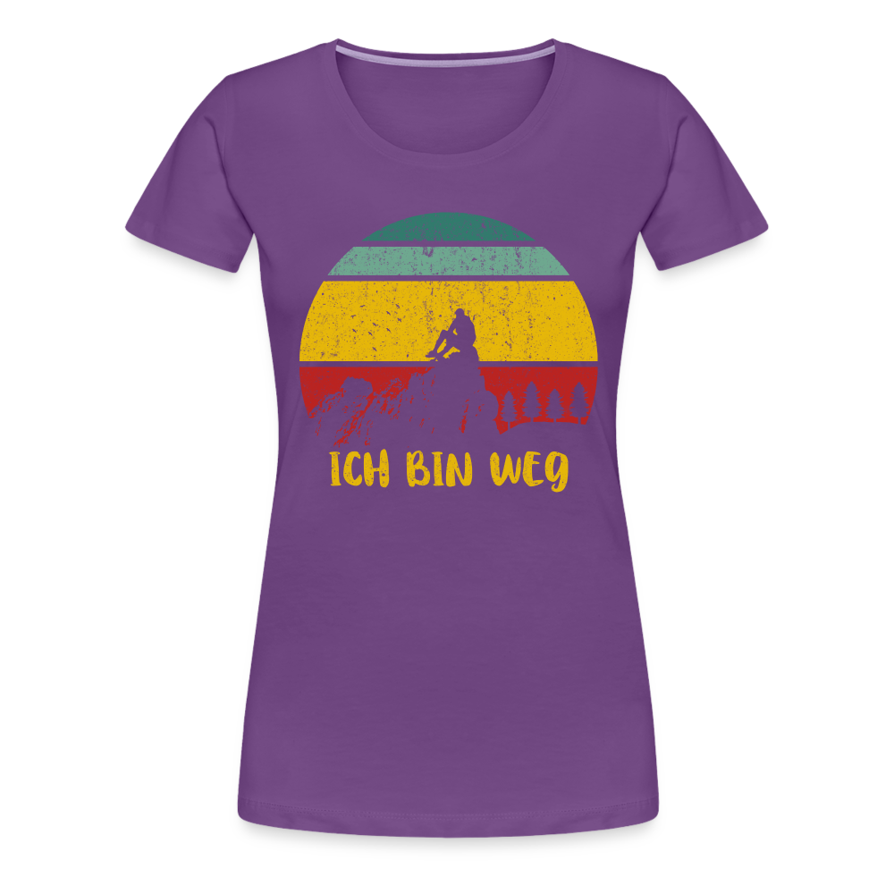 Berge Wandern Shirt Ich Bin Weg Lustiges Geschenk Frauen Premium T-Shirt - Lila