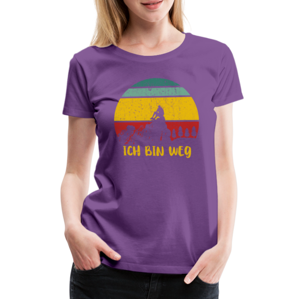 Berge Wandern Shirt Ich Bin Weg Lustiges Geschenk Frauen Premium T-Shirt - Lila