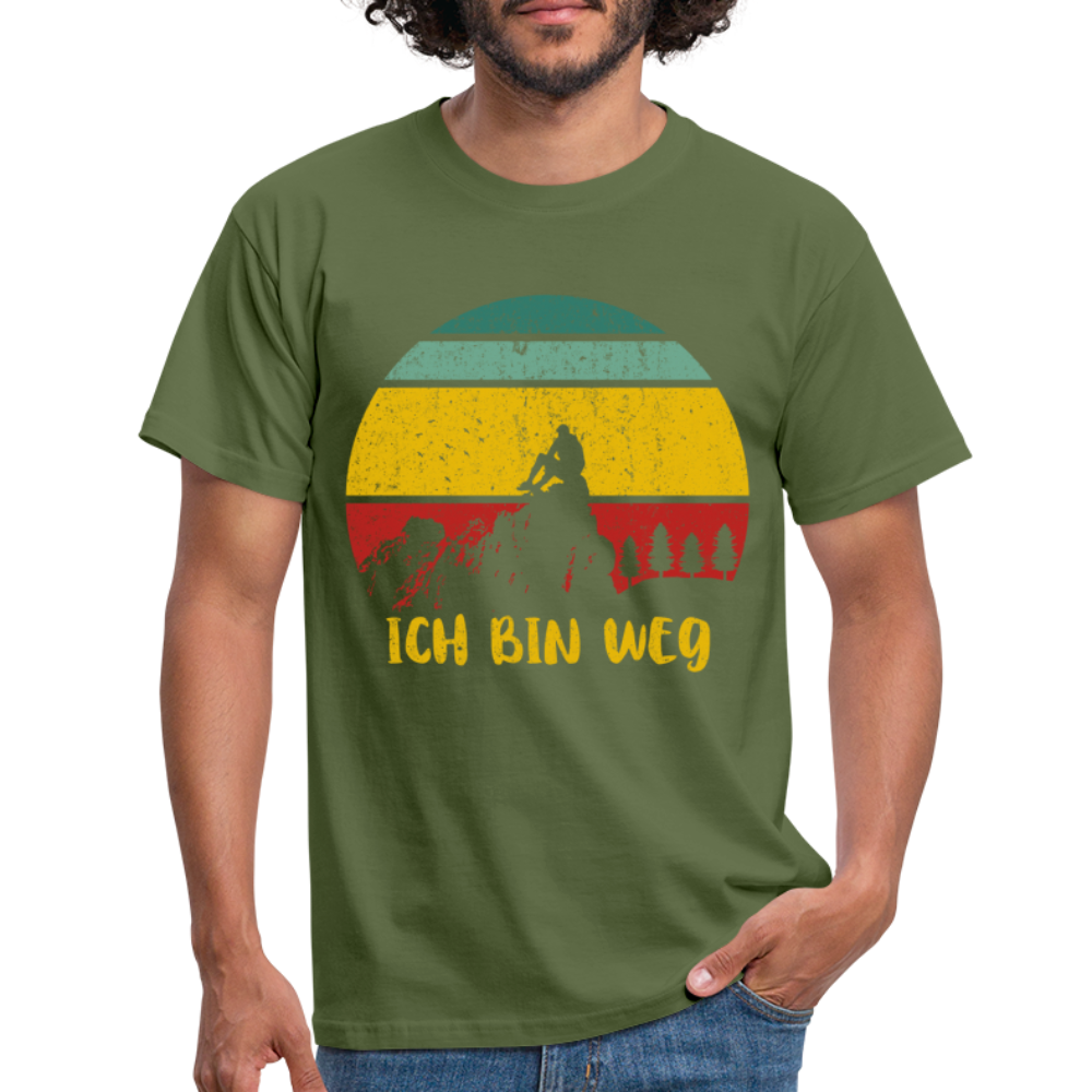 Berge Wandern Shirt Ich Bin Weg Lustiges Geschenk T-Shirt - Militärgrün