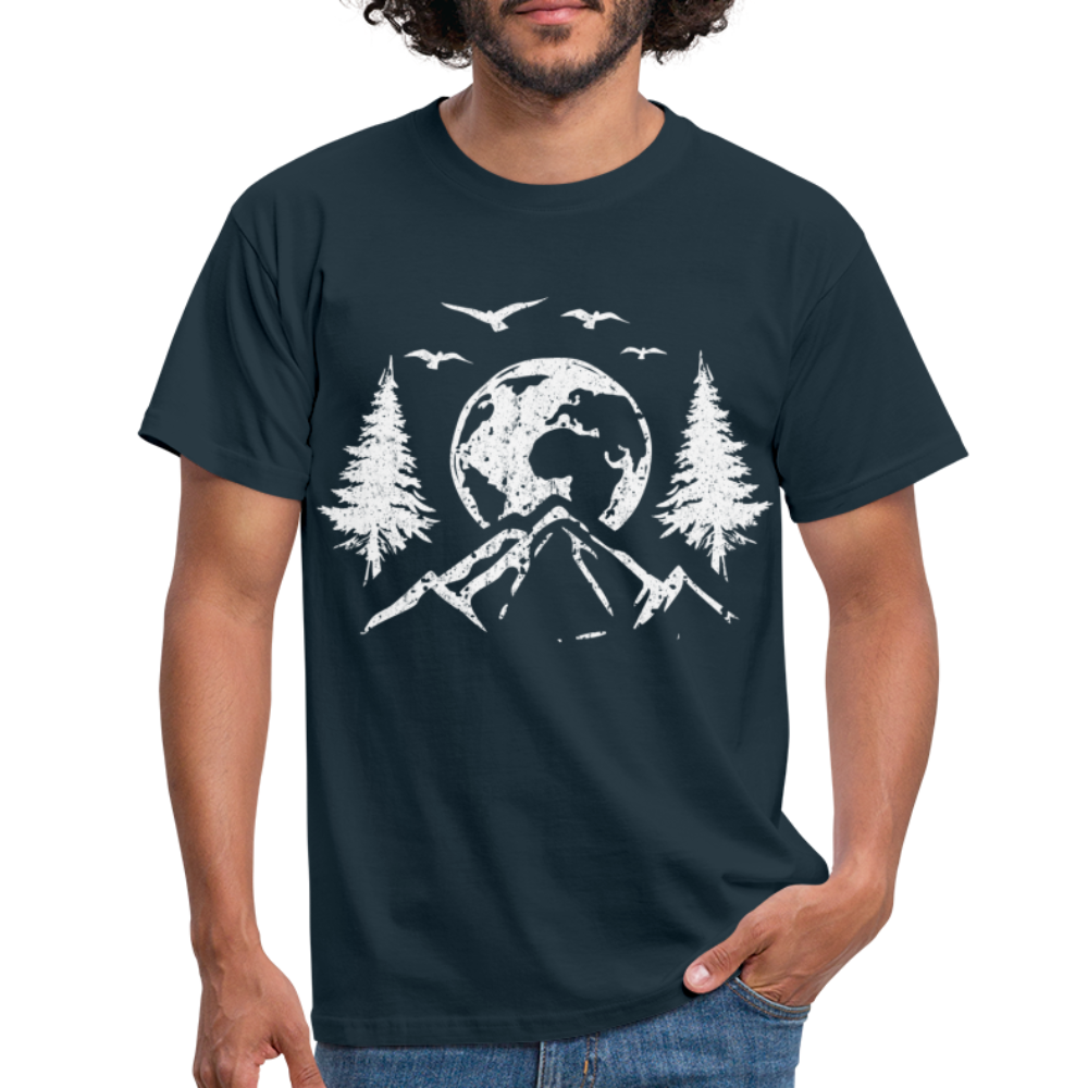 Bergmensch Berge Wandern Natur Shirt Lustiges Geschenk T-Shirt - Navy