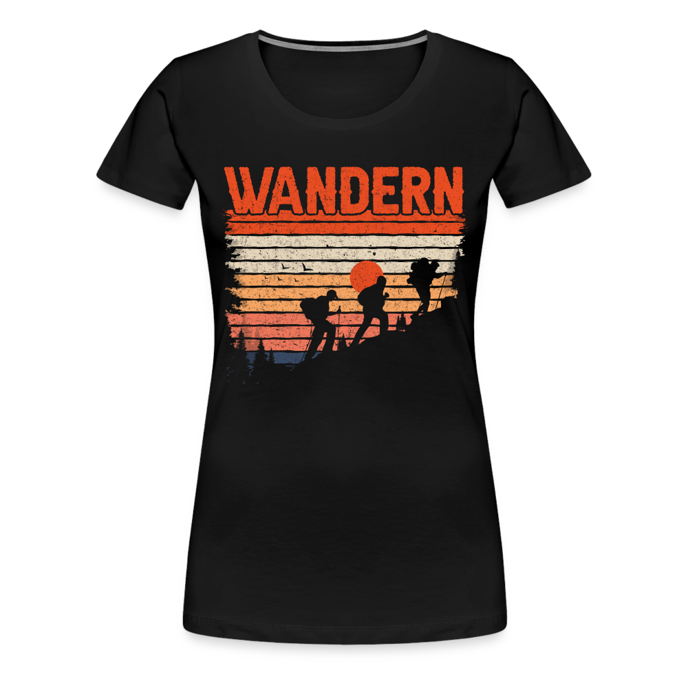 Berge Wandern Shirt Retro Style Lustiges Geschenk Frauen Premium T-Shirt - Schwarz