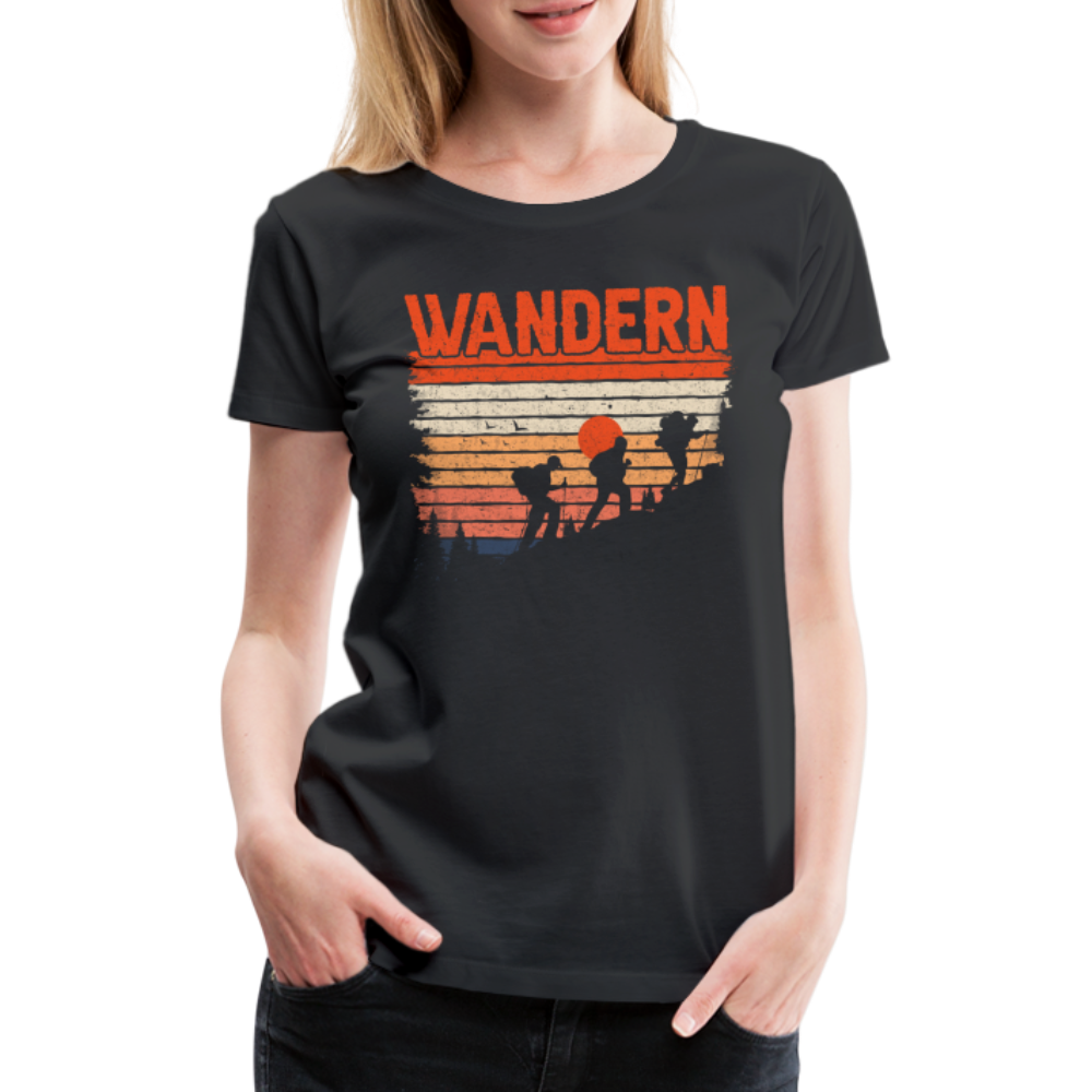 Berge Wandern Shirt Retro Style Lustiges Geschenk Frauen Premium T-Shirt - Schwarz