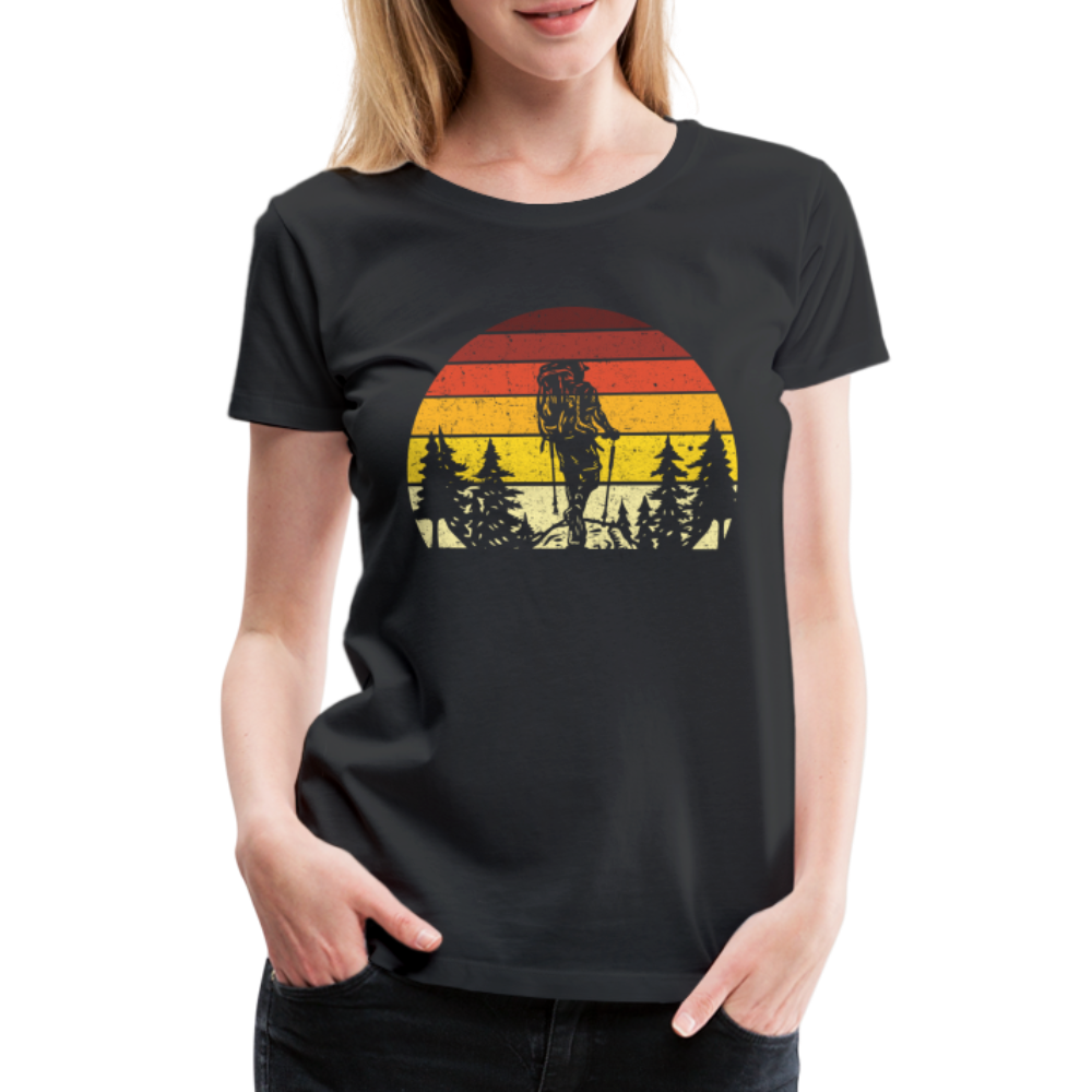 Berge Wandern Shirt Retro Style Lustiges Geschenk Frauen Premium T-Shirt - Schwarz