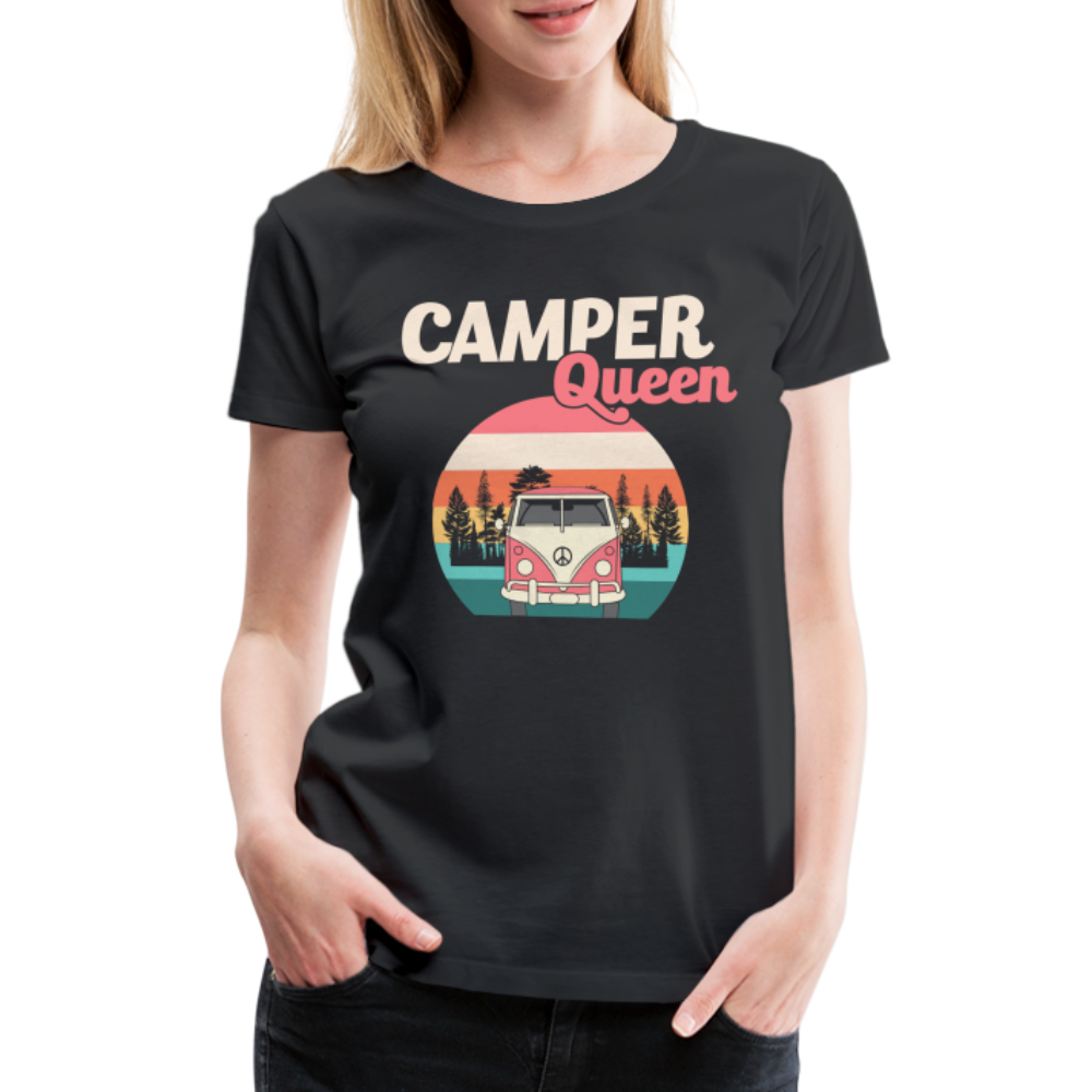 Camping Camper Shirt Camping Queen Lustiges Geschenk T-Shirt - Schwarz