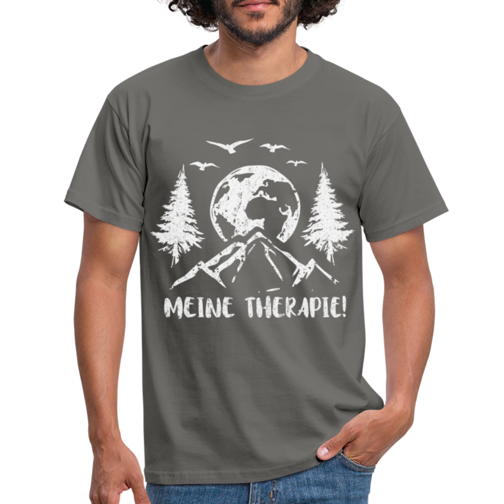 Bergmensch Berge Wandern Natur Shirt Meine Therapie Lustiges Geschenk T-Shirt - Graphit