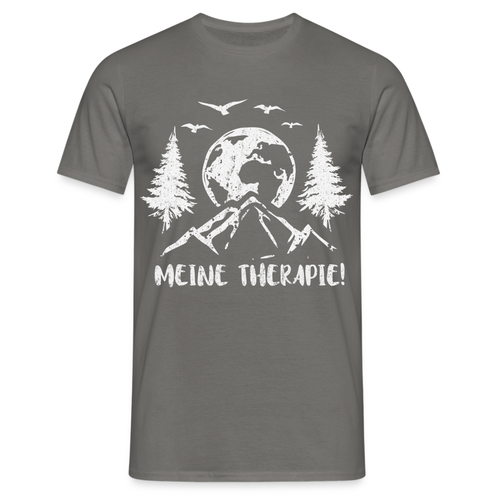 Bergmensch Berge Wandern Natur Shirt Meine Therapie Lustiges Geschenk T-Shirt - Graphit