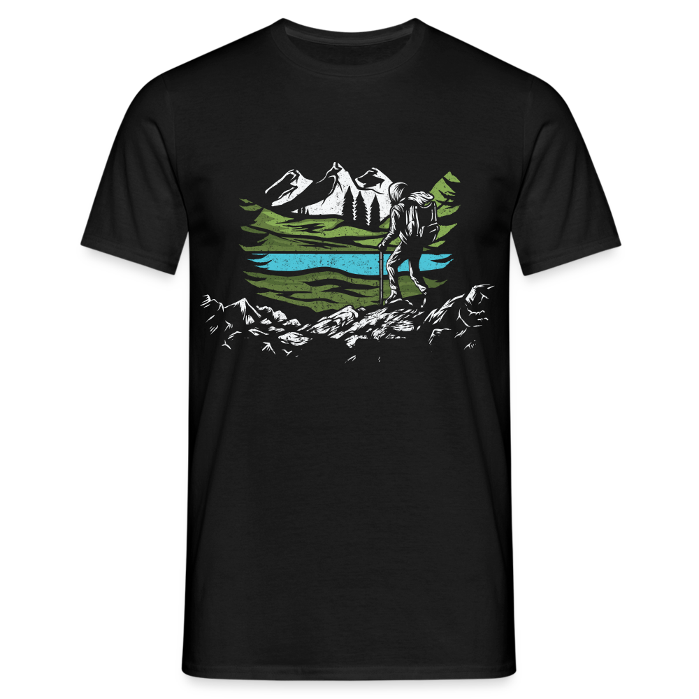 Bergmensch Berge Wandern Natur Shirt Lustiges Geschenk T-Shirt - Schwarz