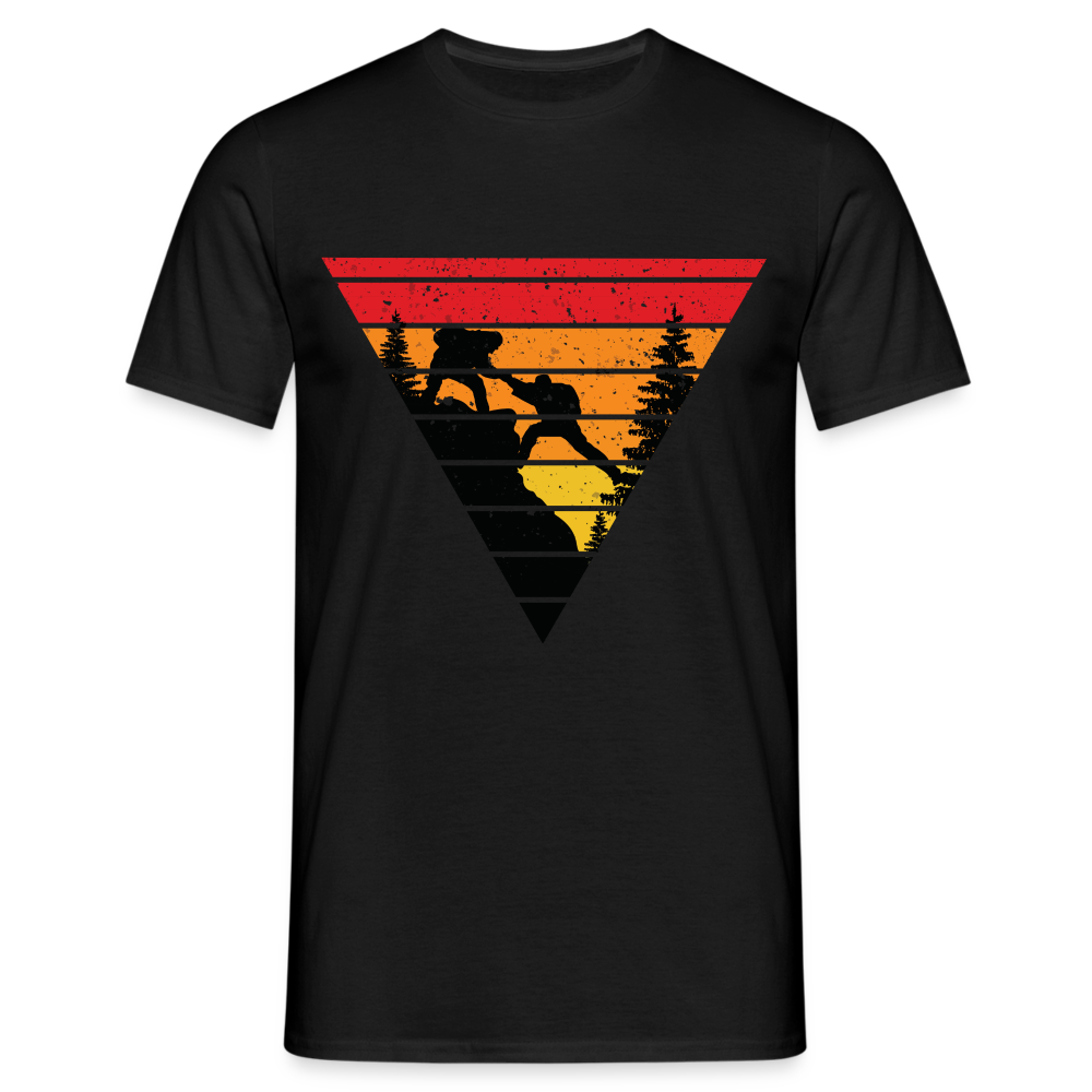 Bergmensch Berge Wandern Natur Shirt Retro Style Lustiges Geschenk T-Shirt - Schwarz