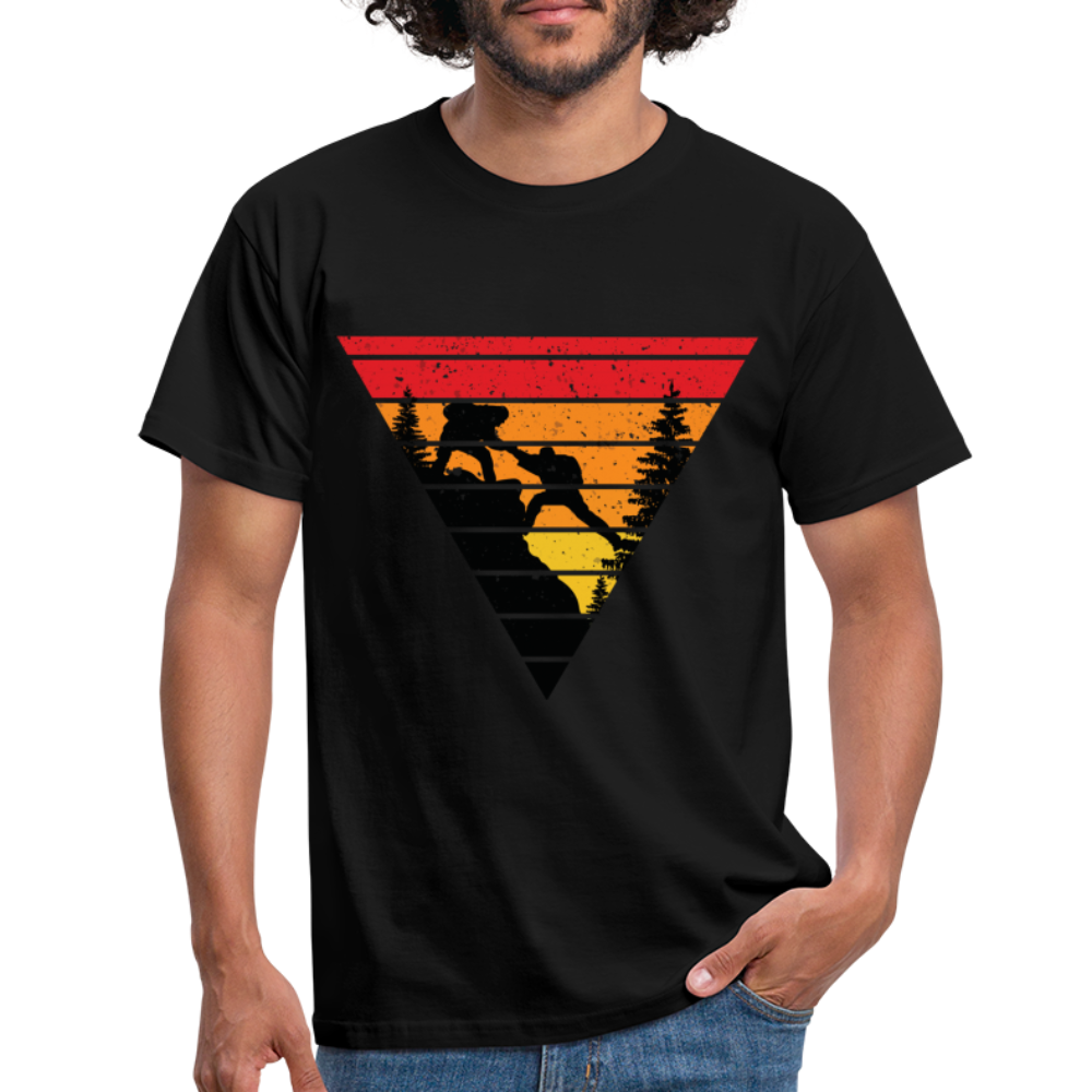 Bergmensch Berge Wandern Natur Shirt Retro Style Lustiges Geschenk T-Shirt - Schwarz