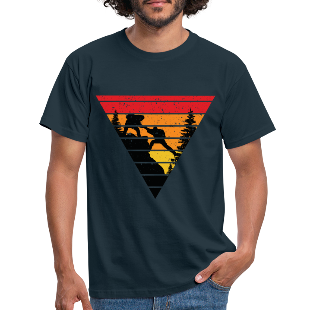 Bergmensch Berge Wandern Natur Shirt Retro Style Lustiges Geschenk T-Shirt - Navy
