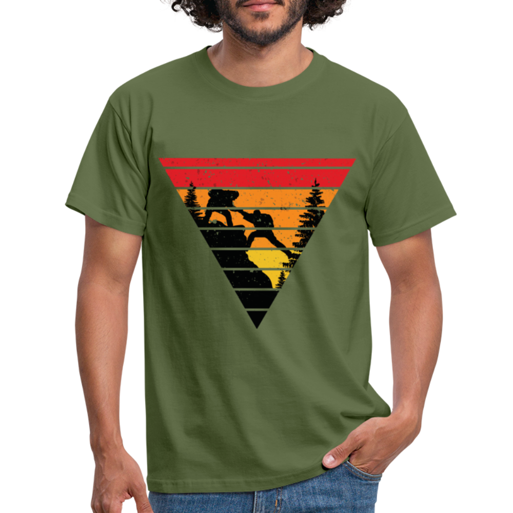 Bergmensch Berge Wandern Natur Shirt Retro Style Lustiges Geschenk T-Shirt - Militärgrün