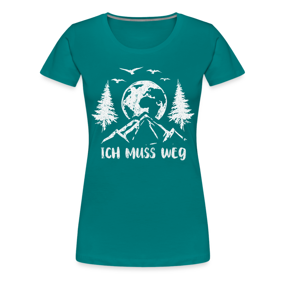 Bergmensch Berge Wandern Natur Shirt Ich Muss Weg Lustiges Geschenk Frauen Premium T-Shirt - Divablau