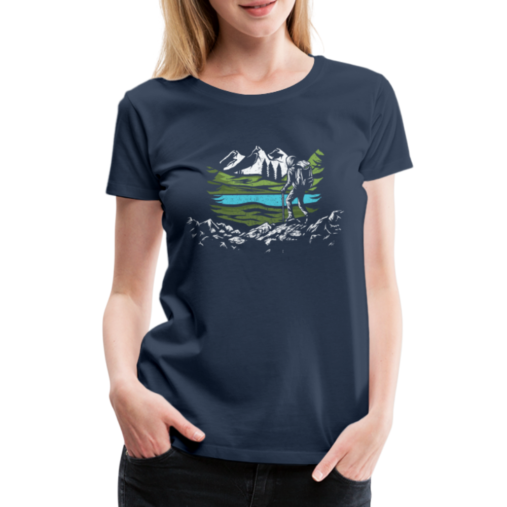 Bergmensch Berge Wandern Natur Shirt Lustiges Geschenk Frauen Premium T-Shirt - Navy