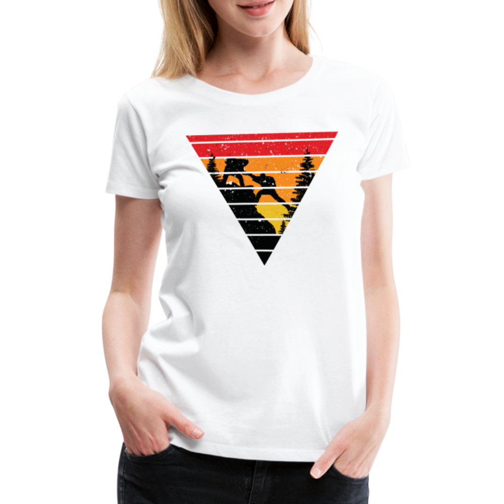 Bergmensch Berge Wandern Natur Shirt Retro Style Lustiges Geschenk Frauen Premium T-Shirt - white