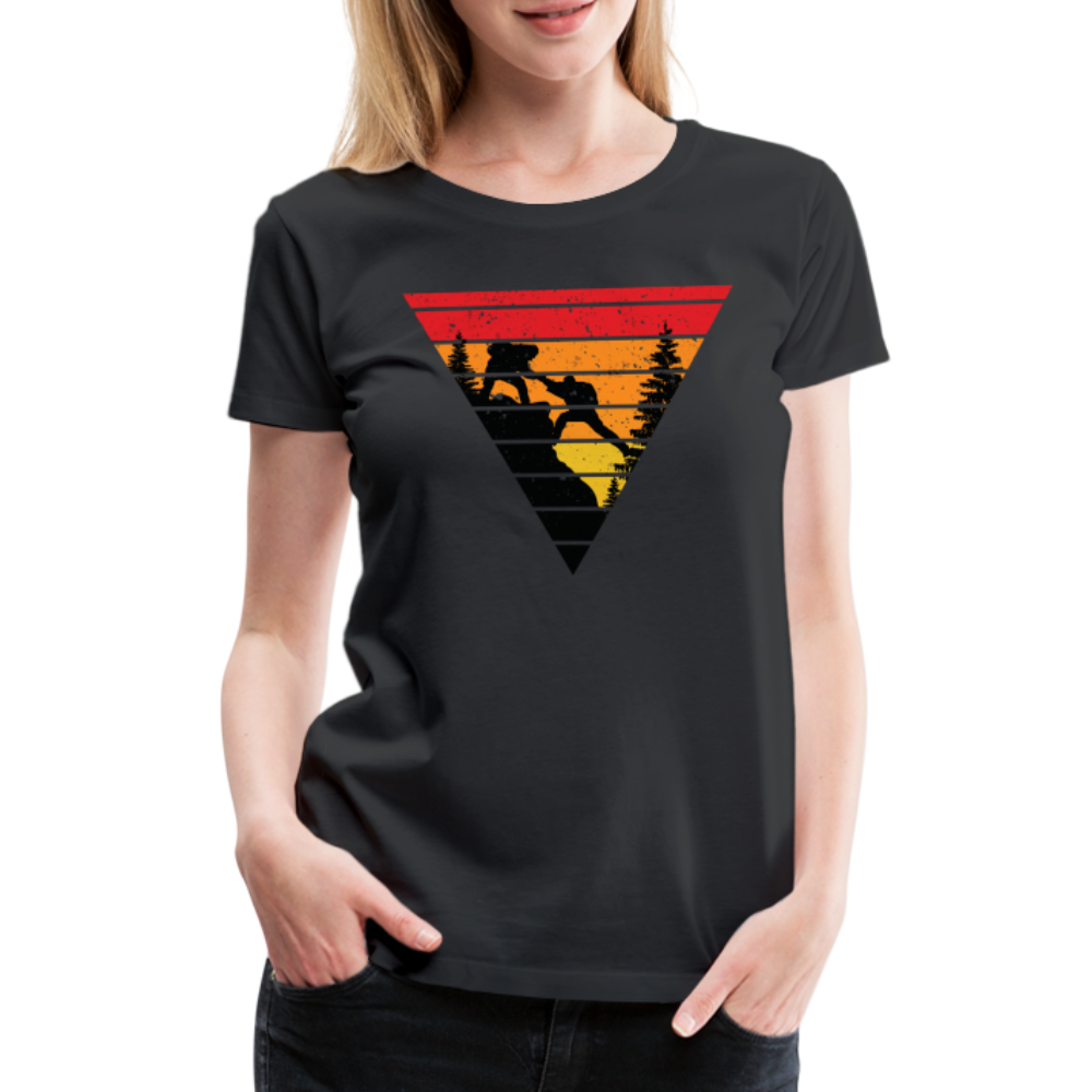 Bergmensch Berge Wandern Natur Shirt Retro Style Lustiges Geschenk Frauen Premium T-Shirt - Schwarz