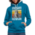 Werkstatt Shirt Einmal mit Profis war früher - heute reicht schon einmal ohne Idioten Kontrast-Hoodie - Pfauenblau/Grau meliert