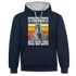 Werkstatt Shirt Einmal mit Profis war früher - heute reicht schon einmal ohne Idioten Kontrast-Hoodie - Navy/Grau meliert