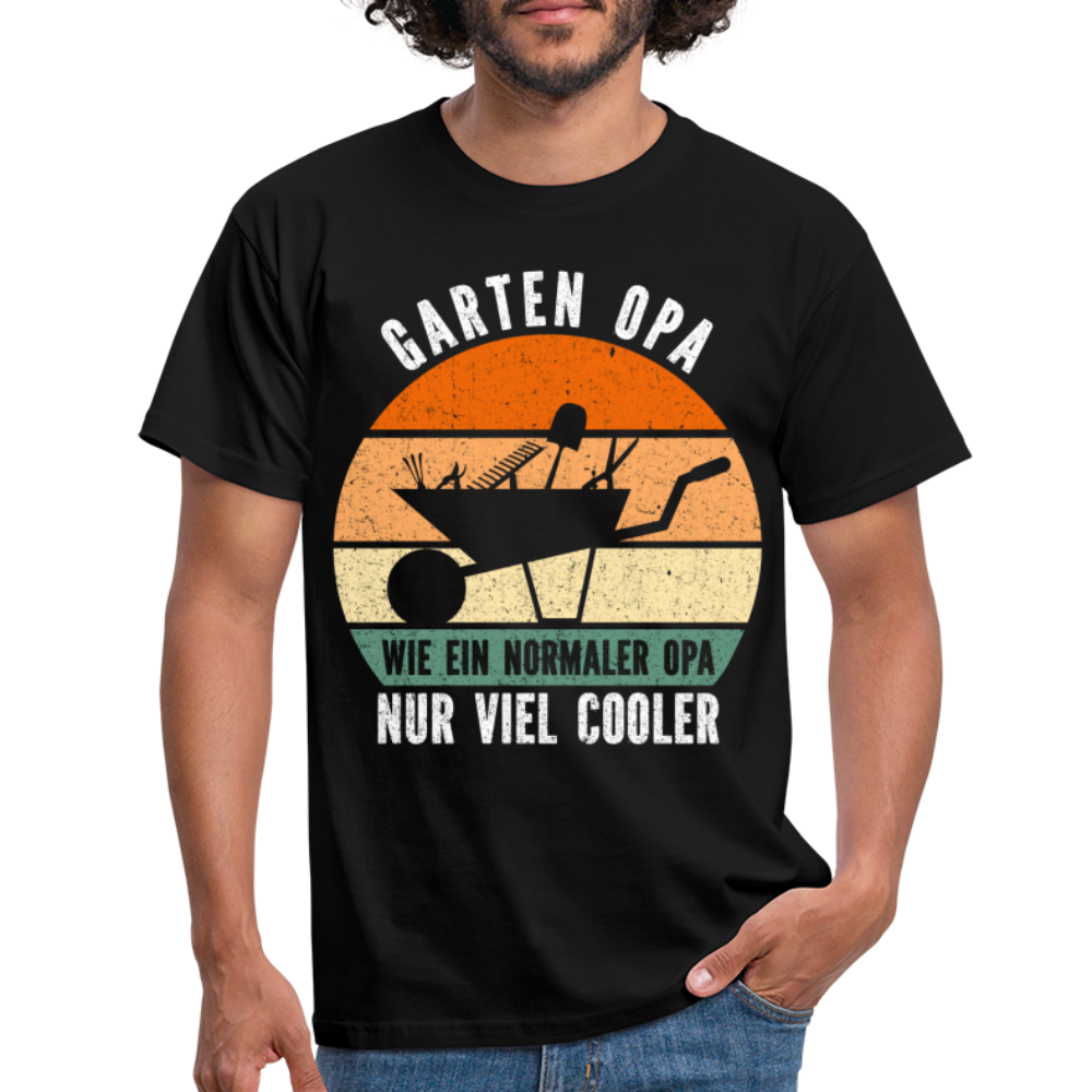 Gärtner Opa Landschaftsbau Großvater Gartenarbeit Garten T-Shirt - Schwarz