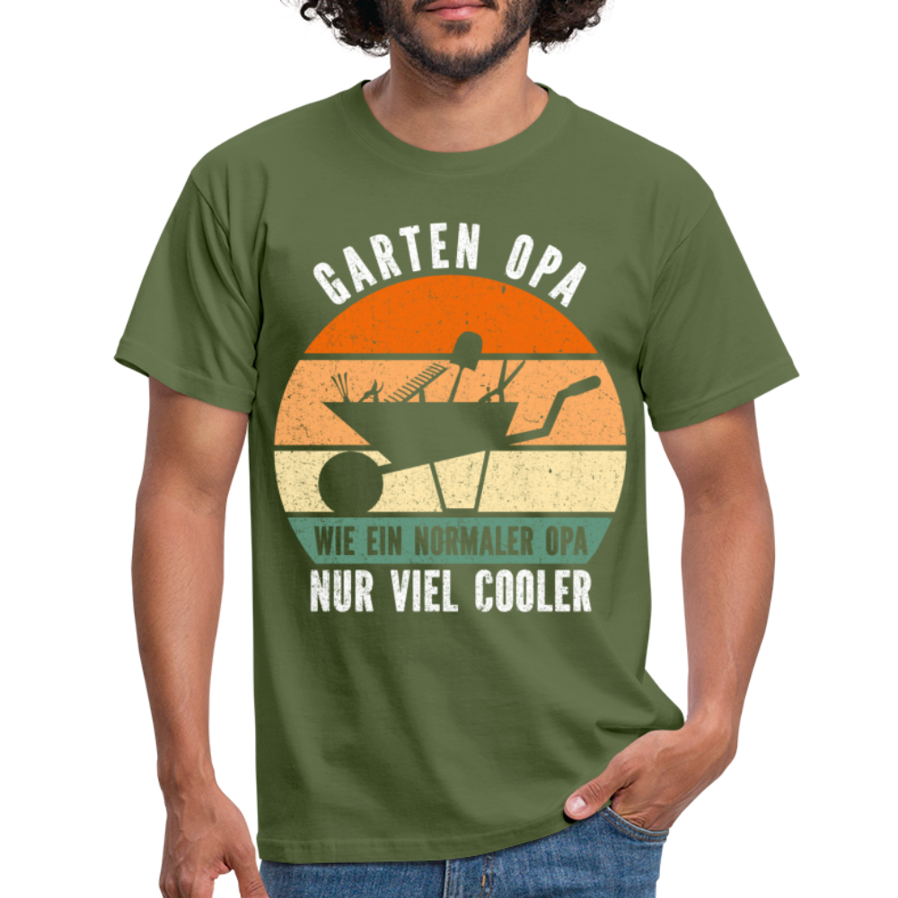 Gärtner Opa Landschaftsbau Großvater Gartenarbeit Garten T-Shirt - Militärgrün