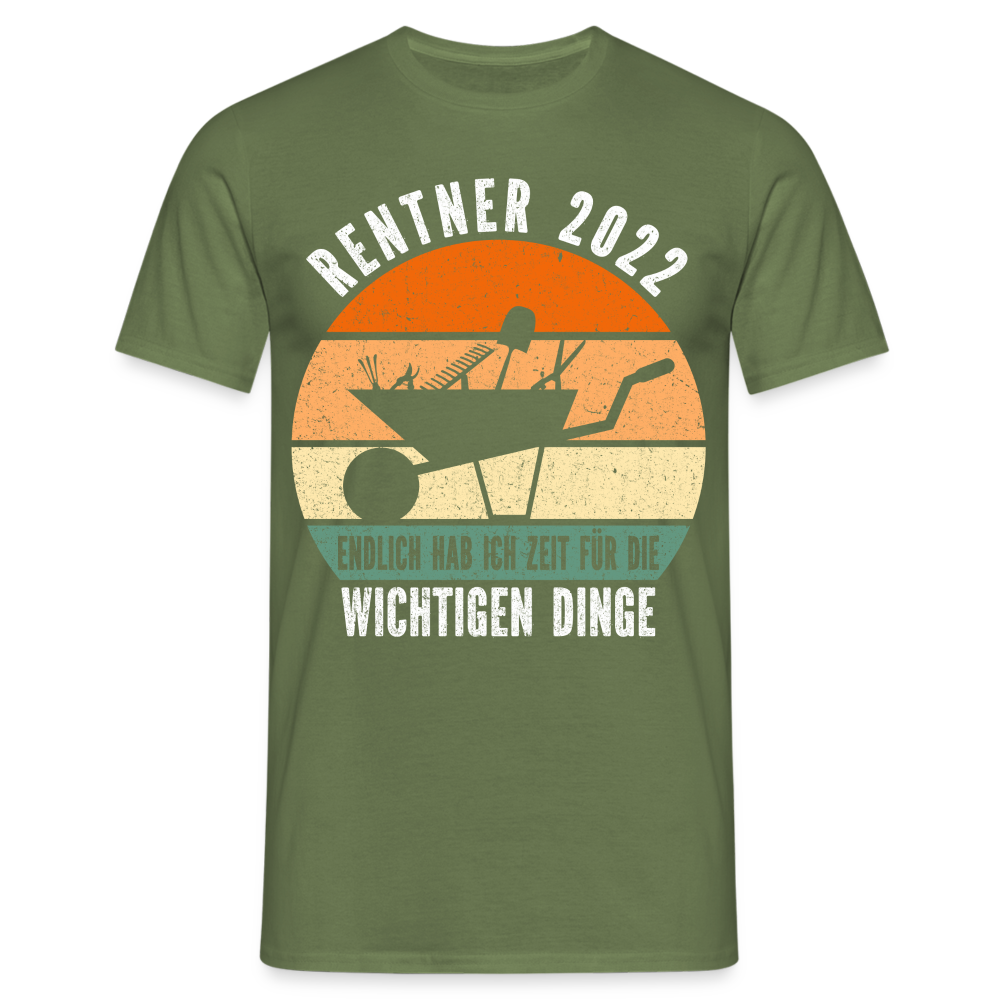 Rentner 2022 Garten Shirt Endlich zeit für wichtige Dinge Lustiges Renten Geschenk T-Shirt - Militärgrün