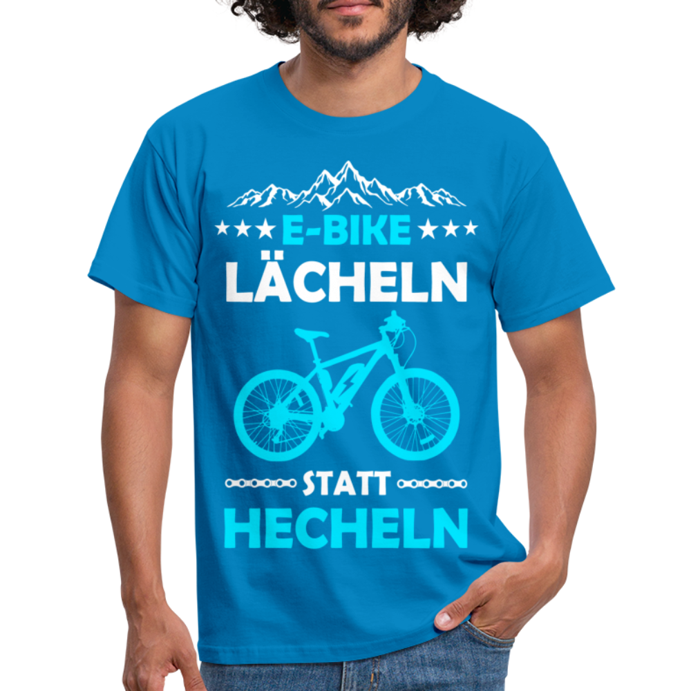 E-Bike Fahrrad Fahren Lächeln statt Hecheln Lustiges E-bike T-Shirt - Royalblau