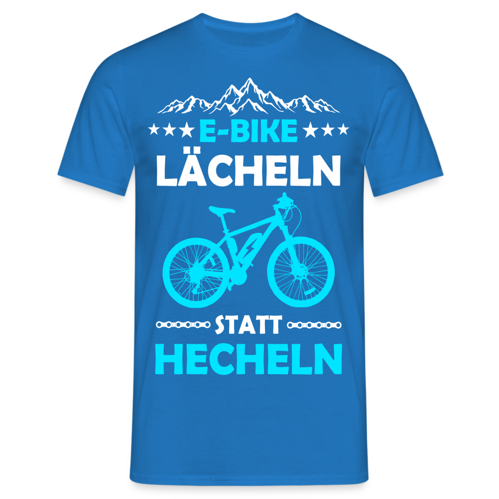 fahrradhelm spruch E-Bike Fahrrad Fahren Lächeln statt Hecheln Lustiges E-bike T-Shirt – Shirtify