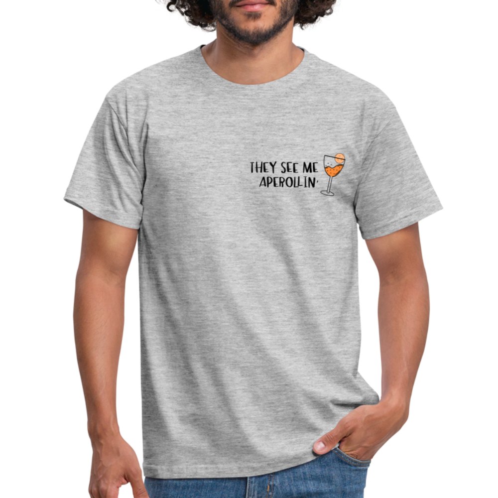 They see me Aperollin'. Sommergetränk 2022 Aperol Spritz Fan T-Shirt - Grau meliert