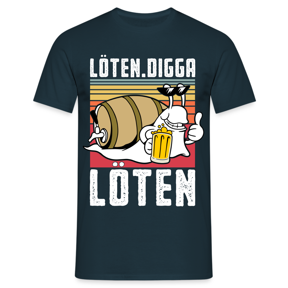 Löten Digga Löten Biertrinker Shirt Bier Schnecke T-Shirt - Navy