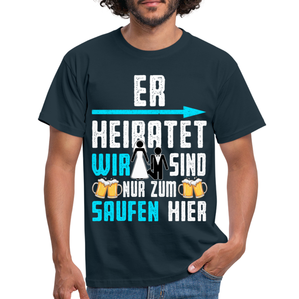 Herren JGA Shirt Junggesellenabschied Polterabend T-Shirt - Navy