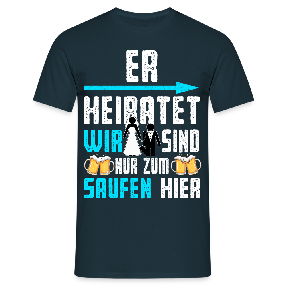 Herren JGA Shirt Junggesellenabschied Polterabend T-Shirt - Navy