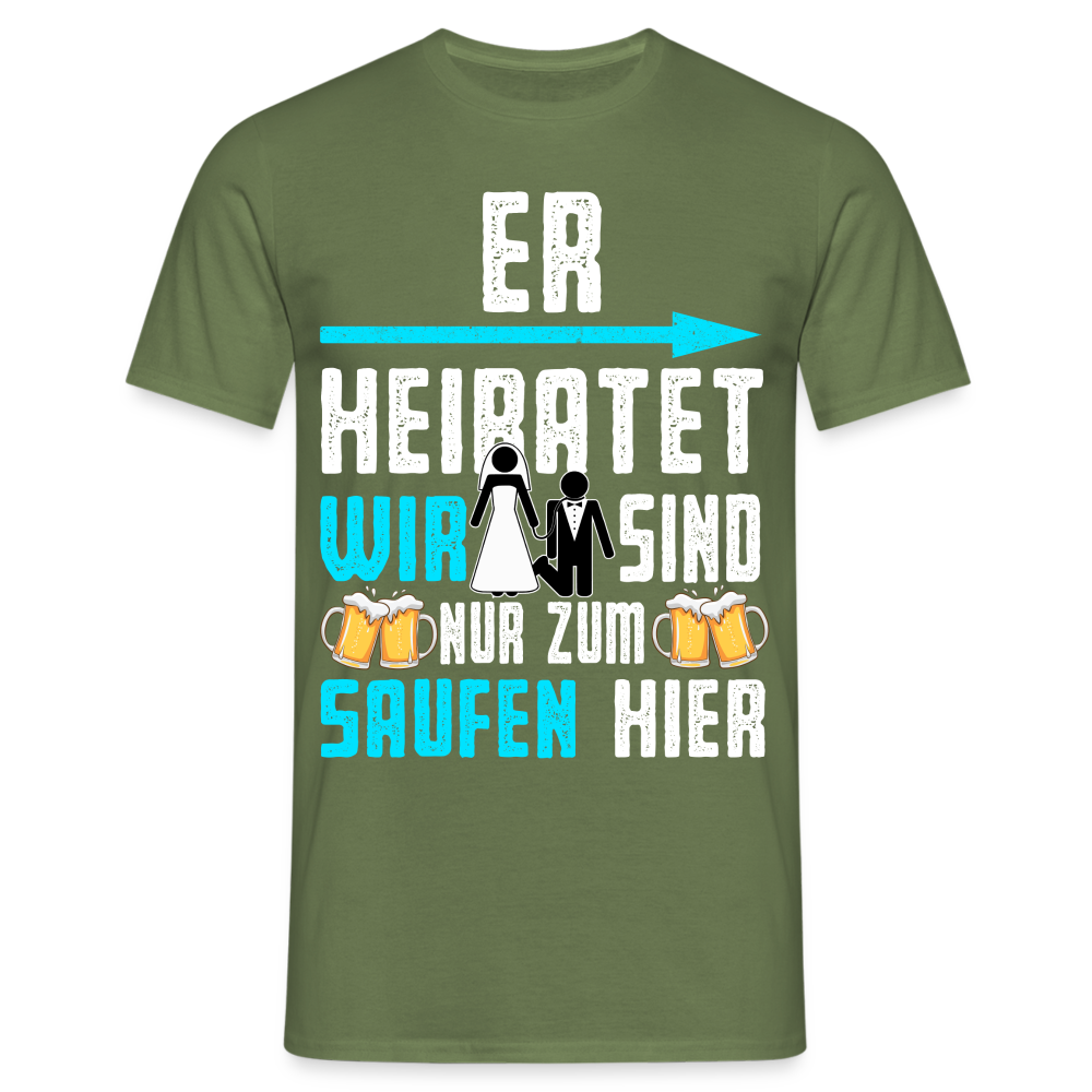 Herren JGA Shirt Junggesellenabschied Polterabend T-Shirt - Militärgrün